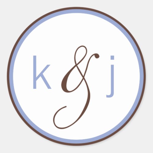 Periwinkle Monogram Stickers