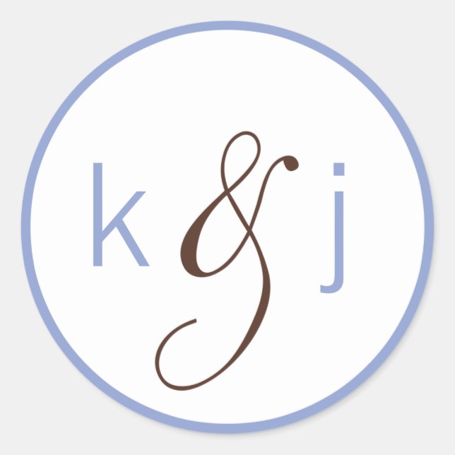 Periwinkle Monogram Stickers (Front)