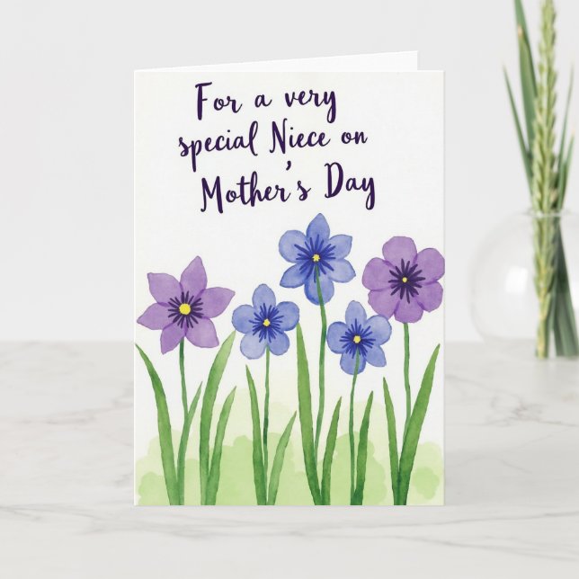 Periwinkle Mothers Day Garden Card (Front)