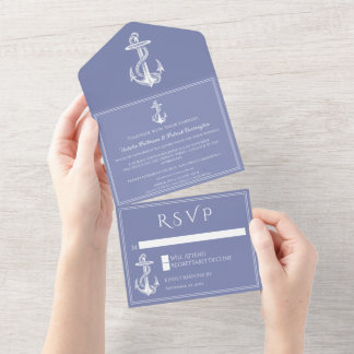 Periwinkle Nautical Anchor All In One Invitation