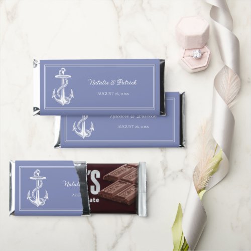 Periwinkle Nautical Anchor Hershey Bar Favors