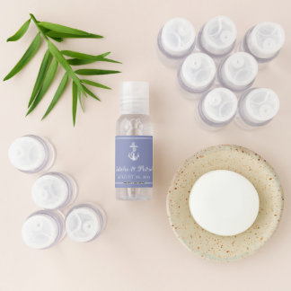 Periwinkle Nautical Anchor Wedding Hand Sanitizer