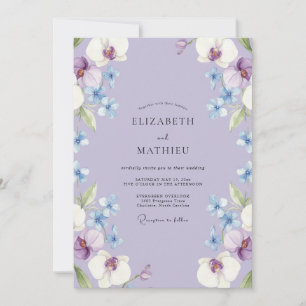 Periwinkle Orchid Petal Wedding Invitation