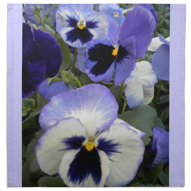 Periwinkle Pansies Napkins (Front)