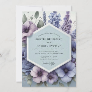 Periwinkle Pastoral Bloom Wedding Invitation