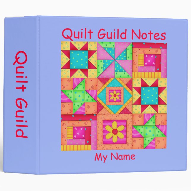 Periwinkle Patchwork Quilt Binder Album (Front/Spine)