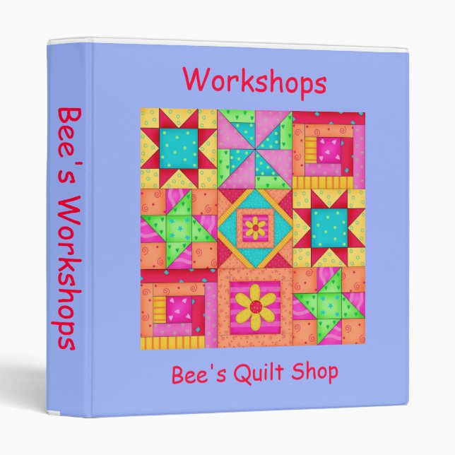 Periwinkle Patchwork Quilt Binder Album (Front/Spine)