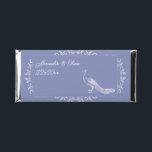 Periwinkle Peacock Flourish Wedding Hershey Bar Favors<br><div class="desc">Pass out wedding favors for your guests with Periwinkle Peacock Flourish Wedding Hershey Bar Favors.  Wrapper design features an elegant peacock adorned with flourishes.  Personalize with the groom and bride's names along with the wedding date. Additional wedding stationery available with this design as well.</div>