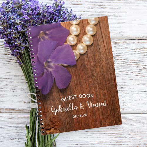 Periwinkle Pearls and Barn Wood Country Wedding Notebook