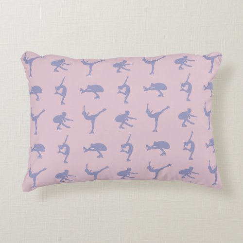 Periwinkle Pink Ice Skating Pattern Accent Pillow