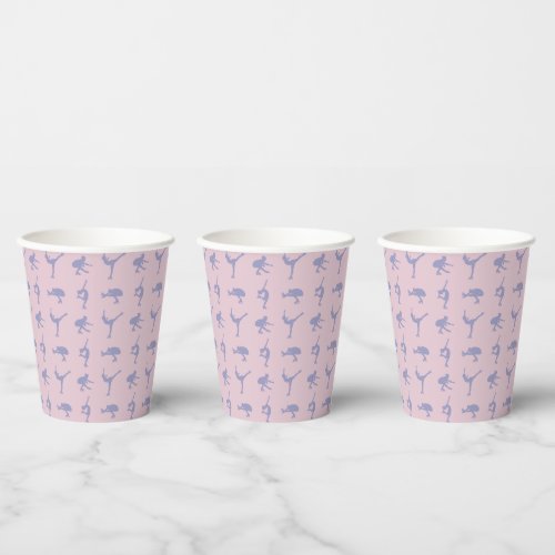 Periwinkle Pink Ice Skating Pattern Paper Cups