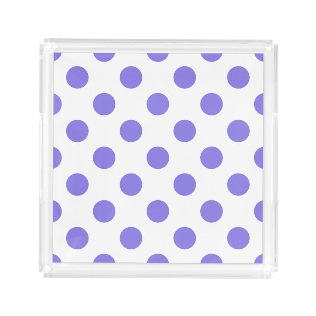 Periwinkle polka dots acrylic tray (Front)