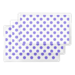 Periwinkle polka dots acrylic tray