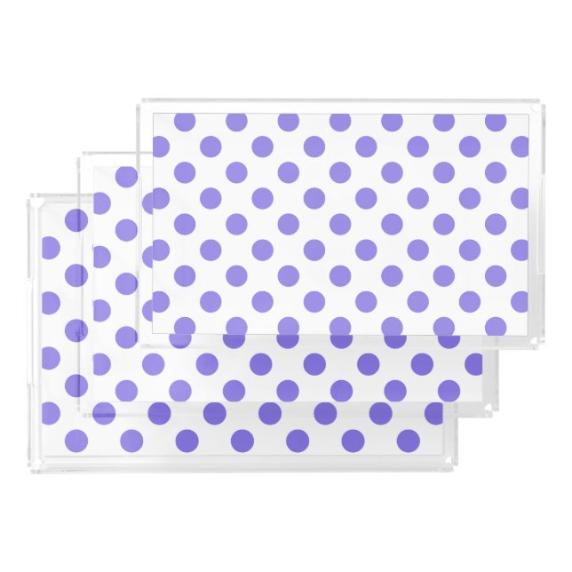 Periwinkle polka dots acrylic tray (Set)