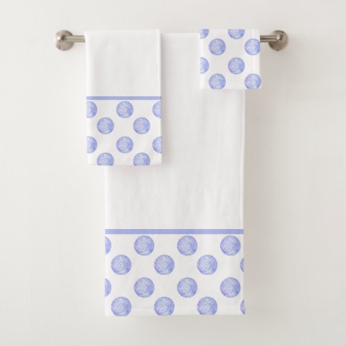 Periwinkle Polka Dots Bath Towel Set