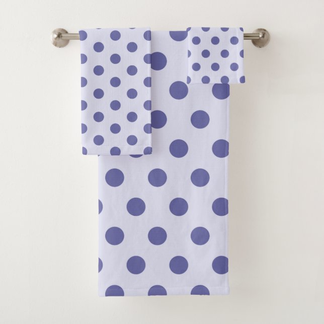Periwinkle Polka Dots Bath Towel Set (Insitu)