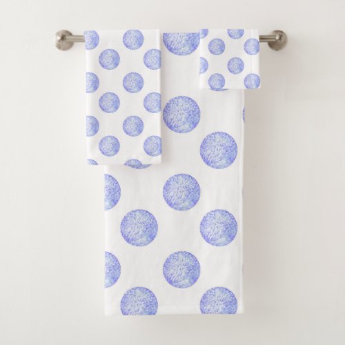 Periwinkle Polka Dots Bath Towel Set