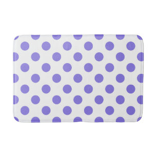 Periwinkle polka dots bathroom mat