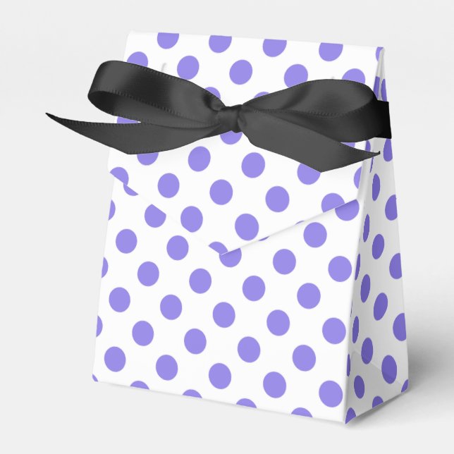Periwinkle polka dots favor boxes (Front Side)