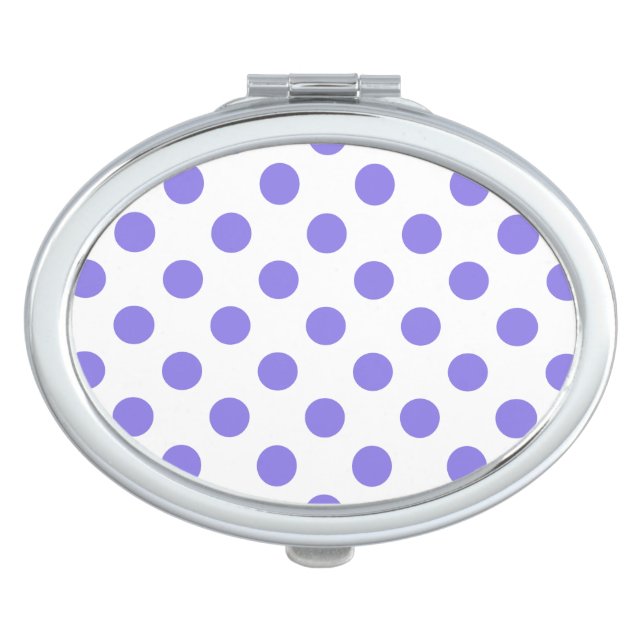 Periwinkle polka dots makeup mirror (Front)