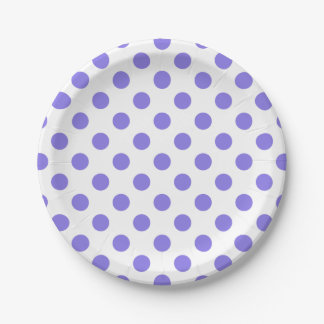 Periwinkle polka dots paper plates