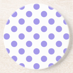 Periwinkle polka dots sandstone coaster