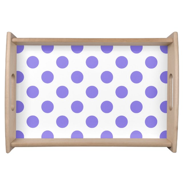 Periwinkle polka dots serving tray (Front)
