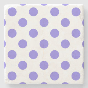 Periwinkle polka dots stone coaster