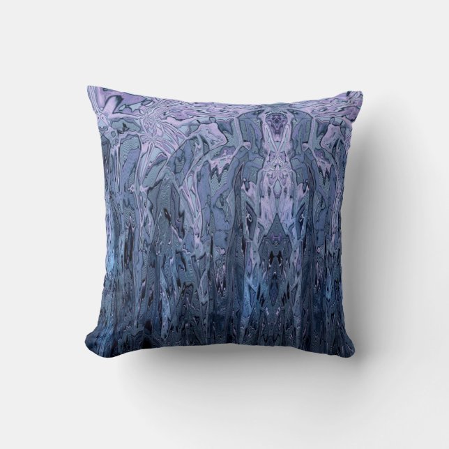 Periwinkle Purple Blue Abstract Art Throw Pillow (Front)