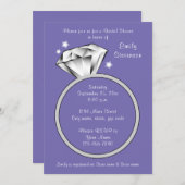 Periwinkle purple Diamond ring Bridal Shower Invitation (Front/Back)