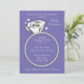 Periwinkle purple Diamond ring Bridal Shower Invitation (Standing Front)
