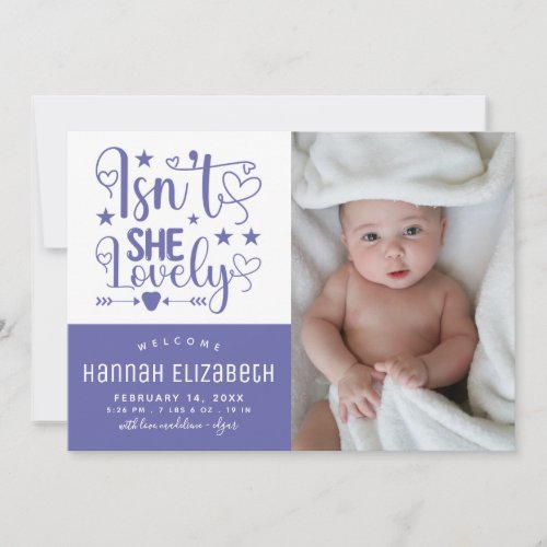 Periwinkle Purple Lovely Hearts Baby Girl Photo