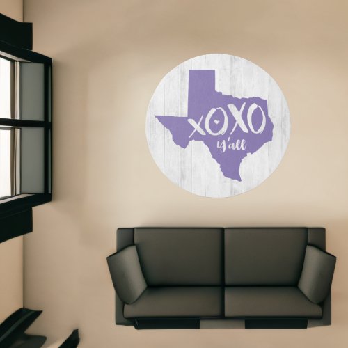 Periwinkle Purple XOXO Yall _ Texas State Shape Rug