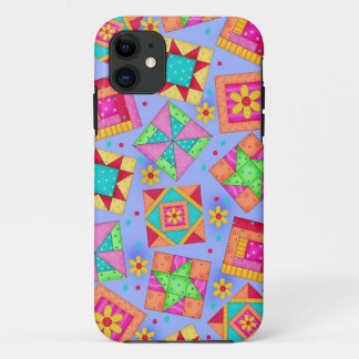 Periwinkle Quilt Patchwork Art iPhone Case