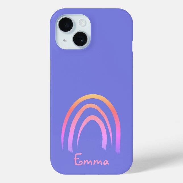 Periwinkle Rainbow Personalized Case-Mate iPhone Case (Back)