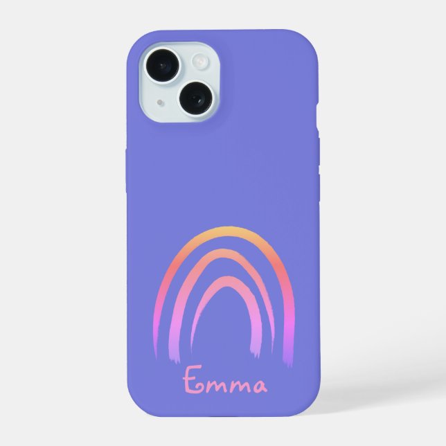 Periwinkle Rainbow Personalized Iphone Case (Back)