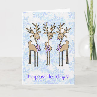 Periwinkle Ribbon Reindeer Holiday Card