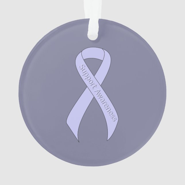 Periwinkle Ribbon Support Awareness Ornament (Back)
