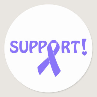 Periwinkle Ribbon Support! Classic Round Sticker