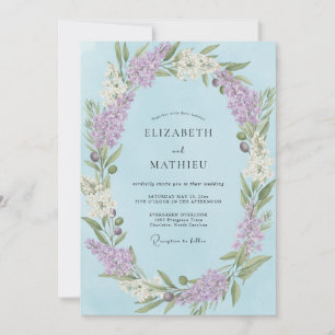 Periwinkle Romantic Bloom Wedding Invitation