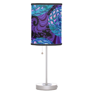 Periwinkle Sea Urchins Abstract Violet Purple Teal Table Lamp