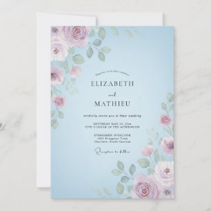 Periwinkle Soft Blossom Wedding Invitation