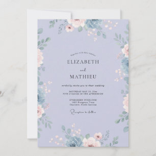Periwinkle Soft Petal Wedding Invitation