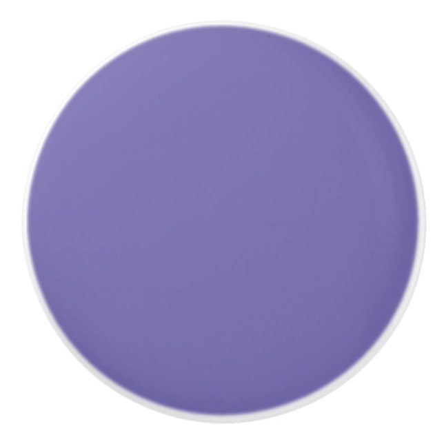 Periwinkle Solid Color Ceramic Knob (Front)