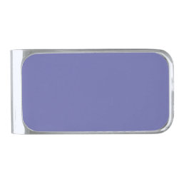 Periwinkle Solid Color Silver Finish Money Clip