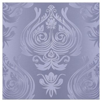 Periwinkle Steel Floral Lace Damask Fabric by hashtagawesomesauce at Zazzle