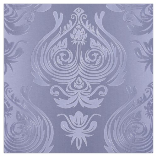 Periwinkle Steel Floral Lace Damask Fabric