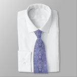 Periwinkle Steel Floral Lace Damask Neck Tie at Zazzle