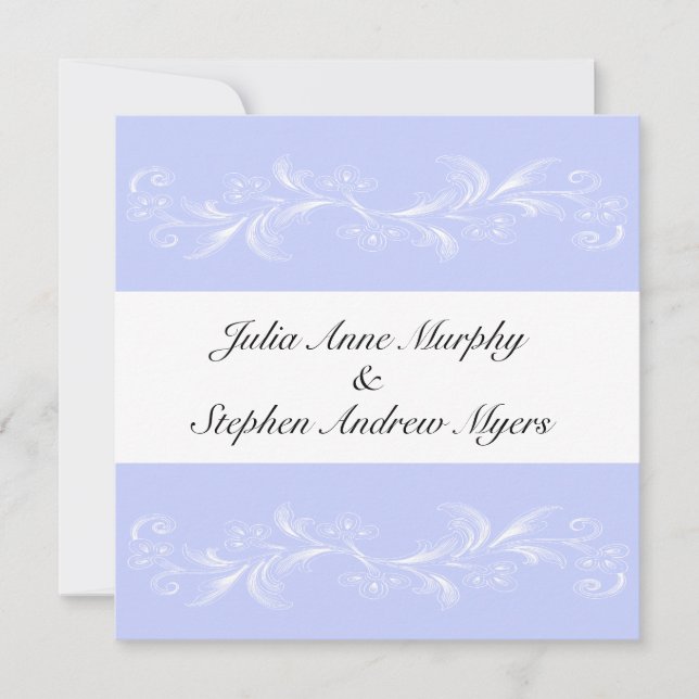 Periwinkle Sweet Floral Wedding Invitations (Front)