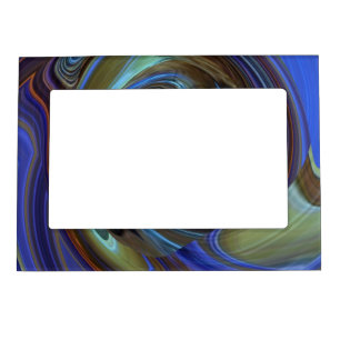 Periwinkle Swirls Abstract Magnetic Photo Frame